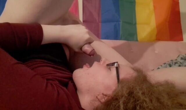 Trans Dame Gargles and Swallows Own Spunk