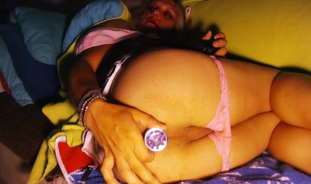 Her 43cm Dark-hued Deep Anal invasion insertion - Pink Latex Doofy Brandynette