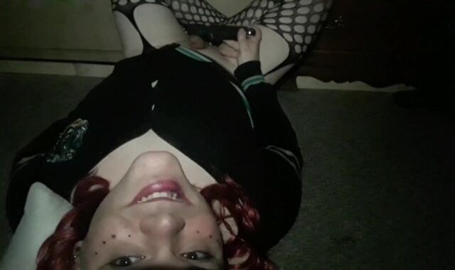 Lovely Tgirl Edging To A Self Facial cumshot!