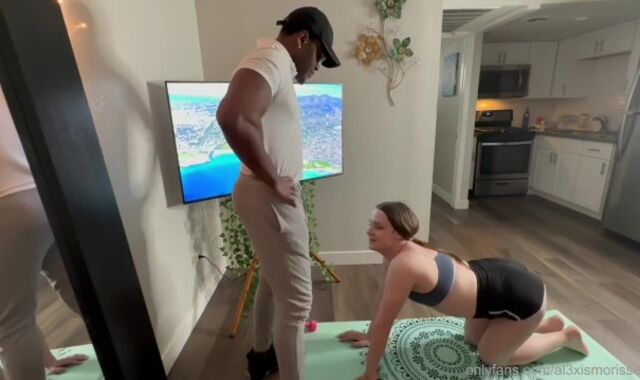 Onlyfans lady Alexis Morissett gets good BIG BLACK COCK From Her Personal Trainer (Onlyfans @al3xismorisett)
