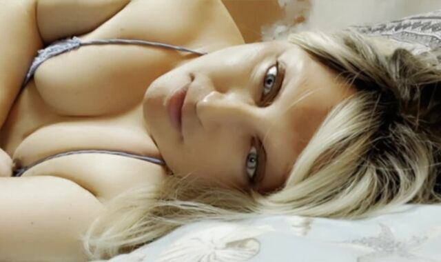 Stunning light-haired trans MILF compilation of lingerie modelling