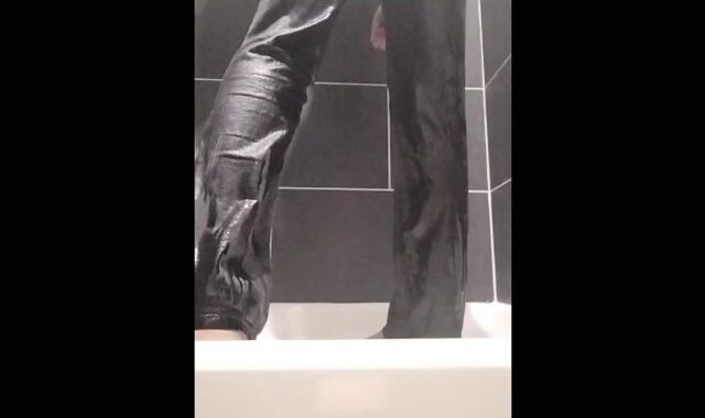 Ftm man soddening his black jeans