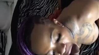 THICC & Dangled dark-hued she-male honey TDB receives plowed POINT OF VIEW