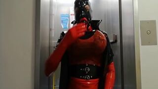 Alison In Crimson And darksome Spandex With High Heel haunch Shoes