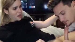 ash-blonde transgirl blow-job From Husband cam
