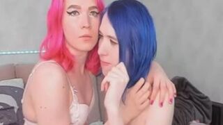 Ultra-Cutie T-Girl Duett Smooching Whilst Nude