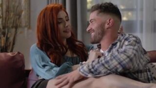 Red-haired breezy transgirl without a condom poked By Her latest Bf