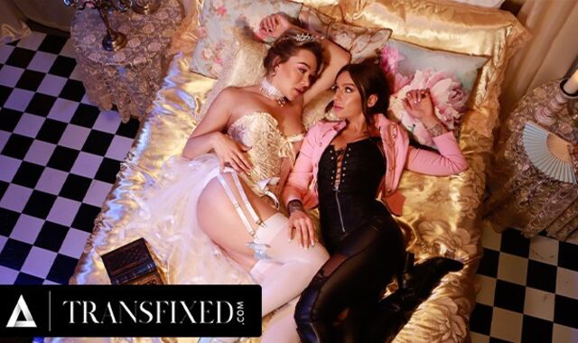 TRANSFIXED - Fairytale Queens April Olsen and Trans Emma Rose Have Powerful Cable-on Rectal Pound Session