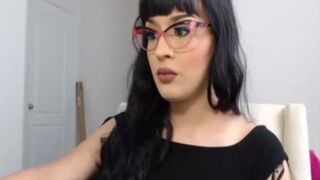 Wooly latina ts senses up to jamming rigid