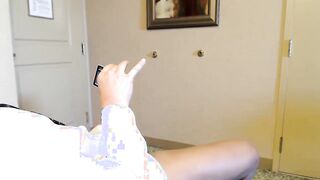 A brunette hair shemale Sucks Her Husbands dick