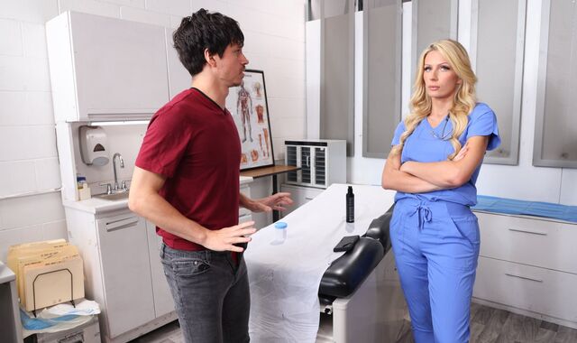 Sperm donor fucks the TS nurse incharge