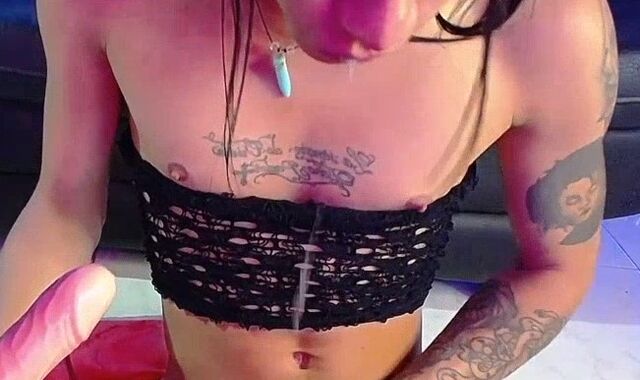 Inked Latina HeShe Dildo Play Part 4
