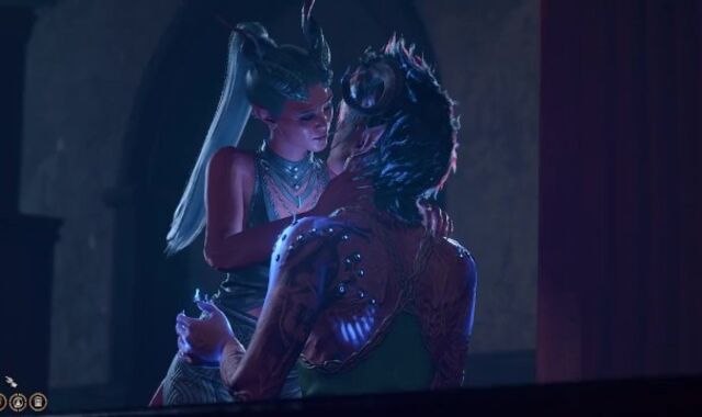 Trans tiefling goes on encounter with Karlach (act three romance vignette)