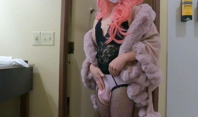 Sissy Femboy Crossdresser Flirts in Fur Glaze and Virginity
