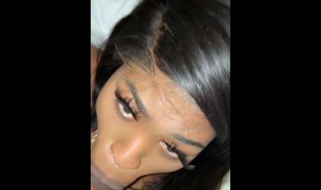 PRODDING HIS BIG BLACK COCK DOWN MY THROAT